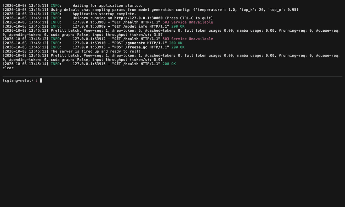 上下2画面の端末。下でpython ask.pyを実行し、Stripe連携が失敗しているという問い合わせについて、① POST /v1/decisionsではtechnicalが100%で生成トークン0、今日中の対応が必要がyes 96.7%、② チャットのJSON回答では{"team": "technical", "urgent": true, "mood": 2}が生成トークン27で返る。続いて導入相談の問い合わせではsalesが選ばれる
